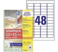 Avery-Zweckform L4736REV-65 Etichetta universale 45.7 x 21.2 mm Carta Bianco 6