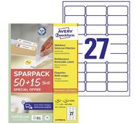 Avery-Zweckform L4737REV-65 Etichetta universale 63.5 x 29.6 mm Carta Bianco 6