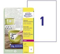 Avery Zweckform L4775REV-20 - Etichette impermeabili, 210 x 297 mm, 20 fogli, colore: Bianco