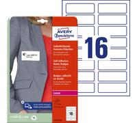 Avery Zweckform L4783 Name Badge Labels, 20 Sheets/320 Labels/88.9 x 31 mm, Whit