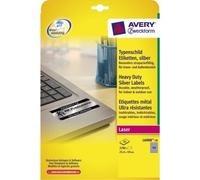 Avery Zweckform® L6008-20 - Etichette per targhette, formato A4, 3.780 pezzi, 25,4 x 10 mm, resistenti alle intemperie, 20 fogli, colore: Argento