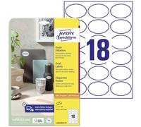 Avery Labels White 63,5 x 42,3mm (25)