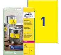 Etichetta in poliestere L6111 - adatta a stampanti laser - permanente - 210x297 mm - 1 etichette per foglio - giallo flu