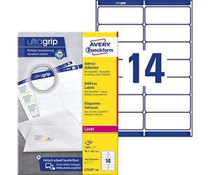 Avery Zweckform, L7163-100, 100 fogli, Etichette indirizzi per buste formato DIN, 99,1 x 38,1 mm