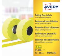 Avery Zweckform L7250-300 - Etichette adesive per prezzi, 12 x 26 mm, 10 fogli per un totale di 15.000 etichette, colore: Giallo