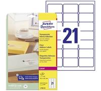 Avery-Zweckform L7560-25 Etichetta per indirizzo 63.5 x 38.1 mm Pellicola in p