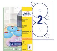 Avery Zweckform L7676 25 A4 Pack of 50 CD Labels Diameter 117 mm 25 Sheets White
