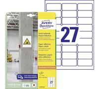 Avery Zweckform L7874 Adhesive Labels 63.5 x 29.6 mm, 20 Sheets/540 Labels/White