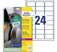 Avery-Zweckform L7912-10 63.5 x 33.9 mm Pellicola in polietilene Bianco 240 pz.