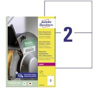 Avery Zweckform L7916-40 - Etichette in pellicola A4, 80 adesivi, ultra resistenti, 210 x 148 mm, 40 fogli, bianco