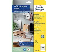 AVERY Zweckform LR3424-10 - Etichette per riciclaggio (120 etichette per indirizzi, 105 x 48 mm su formato A4, 100% carta riciclata, etichette per indirizzi stampabili, etichette autoadesive per