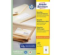 AVERY Zweckform LR3427 - Etichette riciclate (800 etichette per indirizzi, 105 x 74 mm su formato A4, 100% carta riciclata, etichette per spedizioni stampabili, etichette autoadesive per spedizioni,