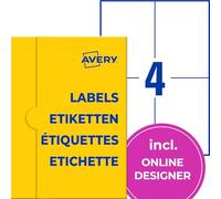 AVERY Zweckform P3483-500 - Etichette universali (2.000 etichette adesive, 105 x 148 mm, formato A4, carta opaca, etichette stampabili, per spedizioni autoadesive, etichette per indirizzi, 500 fogli,