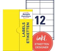 AVERY Zweckform P3659-300 - Adesivi per indirizzi (3.600 etichette adesive, 97 x 42,3 mm, formato A4, carta opaca, adesivi personalizzati, etichette per indirizzi stampabili, 300 fogli, bianco