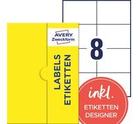AVERY Zweckform P4910-25 - Etichette in pellicola resistente alle intemperie (200 etichette adesive, 105 x 74 mm, formato A4, estremamente autoadesive, impermeabili, resistenti, stampabili per