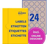 AVERY Zweckform P7105-10 - Etichette in carta kraft (240 adesivi per stampare, Ø 40 mm su A4, autoadesive, rotonde, etichette riciclate per prodotti sostenibili), 25 fogli, marrone naturale