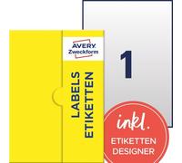 AVERY Zweckform P7784-10 - Etichette trasparenti (10 etichette adesive, 210 x 297 mm, formato A4, autoadesive, per stampare, resistenti alle intemperie, etichette/adesivi del prodotto), 10 fogli,