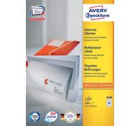Avery Zweckform Universal-Etiketten Etikett 52,5x21,2mm InkjetLaserCopy A4 100BL