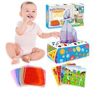 Avesa Giocattolo per bambini da 6 a 12 mesi - Baby Tissue Box Toy Montessori giocattolo per bambini da 6 a 12 mesi Soft Crinkle Infant Sensory Early Learning Toy per bambini di 1 anno vecchio bambini
