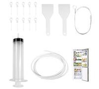Avesteir 15 pezzi kit pulizia frigorifero, riutilizzabile Spazzolas di pulizia del foro di scarico del frigo, Kit Pulisci Tubi Frigorifero, Con Siringa, Tubo, Raschietto, Insertis di Foro di Scarico