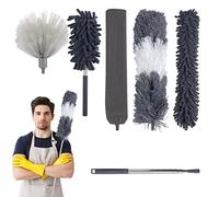 Avesteir 6 pezzi spolverino per polvere Telescopico, Lavabile Microfibra Piumini Cattura Polvere Allungabile Lungo 87-250 cm, Scopa Polvere Pulizia Tapparelle, Ragnatela, Ventilatori Soffitto