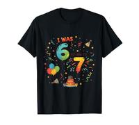 Avevo 6 Adesso Sono 7 Birthday Boy Girl Celebration 6 7 Meme Maglietta