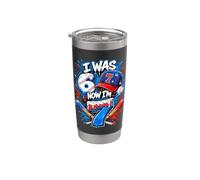 Avevo 6 anni Ora ho 7 anni 7th Birthday Boys Ice Cream Drip Baseball Bicchiere termico in acciaio inox doppia parete