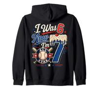Avevo 6 Anni Ora Ho 7 Anni 7th Birthday Boys Ice Cream Drip Baseball Felpa con Cappuccio