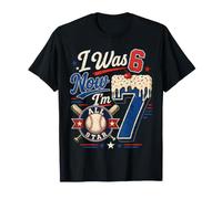 Avevo 6 Anni Ora Ho 7 Anni 7th Birthday Boys Ice Cream Drip Baseball Maglietta
