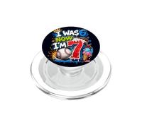 Avevo 6 anni Ora ho 7 anni 7th Birthday Boys Ice Cream Drip Baseball PopSockets PopGrip per MagSafe