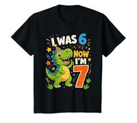 Avevo 6 Anni, Ora Ne Ho 7, 7° Compleanno del Dinosauro T Rex Maglietta
