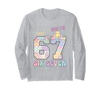 Avevo 6 Anni Ora Sono 7 Birthday Easter Day Boys Kids 67 Meme Maglia a Manica
