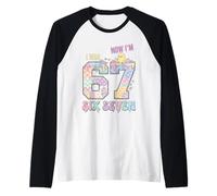 Avevo 6 Anni Ora Sono 7 Birthday Easter Day Boys Kids 67 Meme Maglia con Maniche Raglan