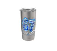 Avevo 6 anni ora sono 7 Six Seven Blue Flames 7° compleanno Bicchiere termico in acciaio inox doppia parete