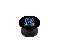 Avevo 6 anni ora sono 7 Six Seven Blue Flames 7° compleanno PopSockets PopGrip Adesivo