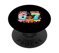 Avevo sei anni ora sono sette 6 7 Capibara 67 Meme 7th Bday Kids PopSockets PopGrip Adesivo