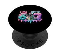 Avevo sei anni ora sono sette 6 7 Kaiju 67 Meme 7th Bday Kids PopSockets PopGrip Adesivo