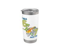 Avevo sei anni ora sono sette dinosauri 67 Meme 7th Birthday Boys Bicchiere termico in acciaio inox doppia parete