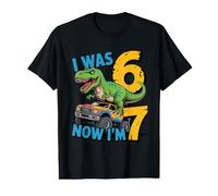 Avevo Sei Anni Ora Sono Sette Dinosauri 67 Meme 7th Birthday Boys Maglietta con Stampa Grafica Economica