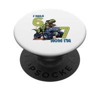 Avevo sei anni ora sono sette dinosauri 67 Meme 7th Birthday Boys PopSockets PopGrip Adesivo