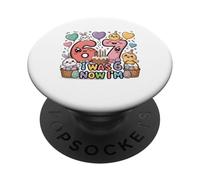 Avevo sei anni ora sono sette Easter 67 Meme 7th Birthday PopSockets PopGrip Adesivo