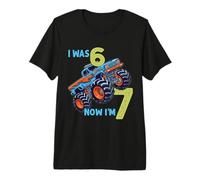 Avevo Sei Anni Ora Sono Sette Monster Truck 67 Meme 7th Birthday Maglietta Premium