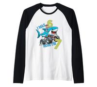 Avevo Sei Anni, Ora Sono Sette Shark 67 Meme 7th Birthday Maglia con Maniche Raglan