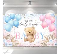 Avezano Boho Bear Baby Shower Sfondo Banner We Can Bearly Wait Banner Decorazioni Orso Sesso Rivela Banner Backgroud Forniture per Feste 170,8 x 100 cm