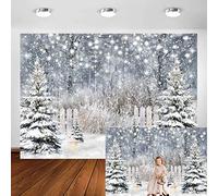 Avezano Inverno Natale sfondo Natale festa banner albero di pino glitter foresta innevata sfondo ritratto studio cabina photobooth puntelli (2,1 m x 1,5 m)