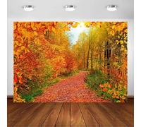 Avezano Sfondo fotografico autunnale con foresta autunnale, paesaggio deciduo, paesaggio autunnale, foglie cadute, raccolta del Ringraziamento, decorazione per feste (3 x 2,1 m)