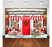 Avezano Sfondo natalizio per negozi di dolciumi invernali, per foto di famiglia e bambini, decorazione per feste di Natale, ritratti, foto di oggetti di scena (2,1 x 1,5 m)