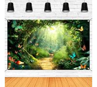 Avezano Striscione per sfondo della foresta incantata, fiaba, primavera, foresta magica, paese delle meraviglie, decorazioni per feste di compleanno per bambini, 170,8 x 100 cm