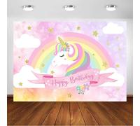 Avezano Unicorno Compleanno Sfondo Principessa Ragazza Fiaba Buon Compleanno Foto Sfondo 2,1x1,5 m Glitter Stelle Arcobaleno Unicorno Banner Cake Decorazioni Tavolo Banner Photo Booth Puntelli