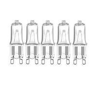 Avfora 5 pezzi G9 AC 200-240V 25W 40W 60W Lampadina alogena portatile a luce calda Lampada 2700K Lampadina a capsula globo trasparente Base a 2 pin 40W Trasparente